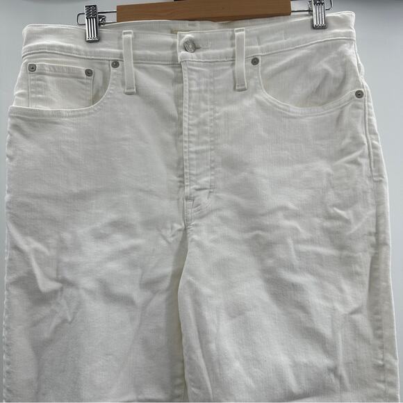 Madewell The Perfect Vintage Crop Jeans in Tile White: Raw-Hem Edition Sz 31 - Picture 4 of 16